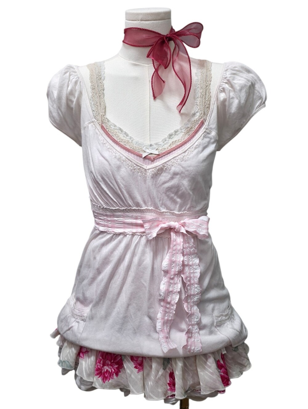 Abercrombie Vintage Very Light Pink ballerina babydoll top